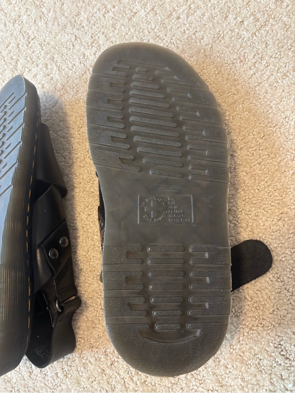 Dr. Martens Black Leather Cross-Strap Sandals - Picture 5 of 5